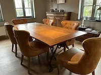 Massief houten eetkamertafel met 6 stoelen merk rivièra maison - afbeelding 6 van  12