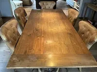 Massief houten eetkamertafel met 6 stoelen merk rivièra maison - afbeelding 7 van  12