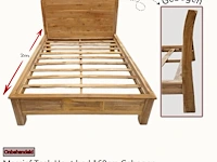 Massief teak hout bed 160cm gebogen - afbeelding 1 van  1
