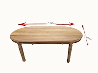 Massief teak hout tafel ovaal 195cm