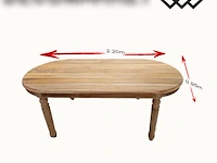 Massief teak hout tafel ovaal 220cm - afbeelding 1 van  1