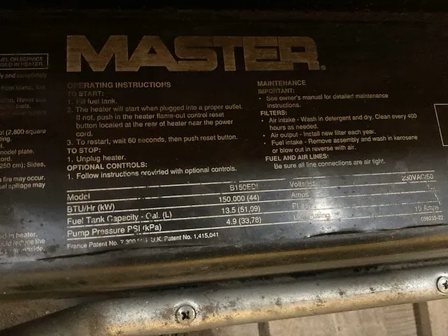 Master b150edi heteluchtkanon (2x) - afbeelding 5 van  5