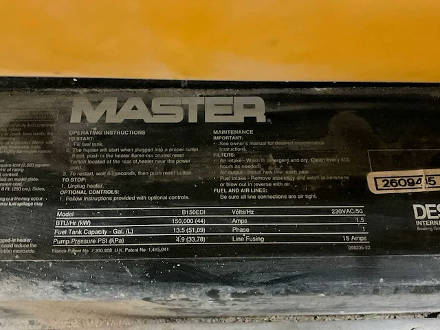 Master b150edi heteluchtkanon - afbeelding 4 van  4