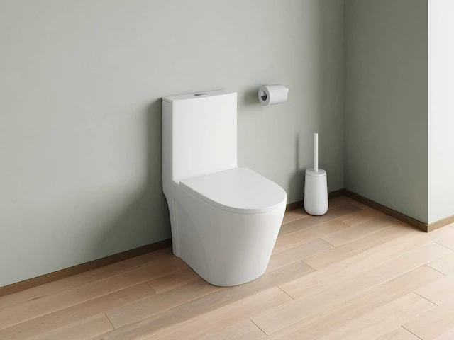 Mat wit keramisch aanrechttoilet - horizontale afvoer - afbeelding 1 van  8