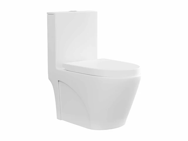 Mat wit keramisch aanrechttoilet - horizontale afvoer - afbeelding 3 van  8