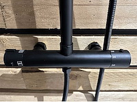 Mat zwart - regendoucheset met thermostaat - afbeelding 4 van  6