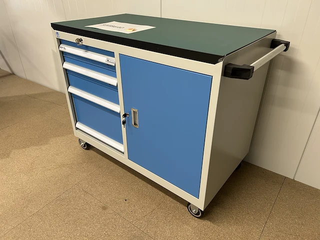 Materiaalkar met 4lades en deur 102x58x86cm - afbeelding 2 van  7