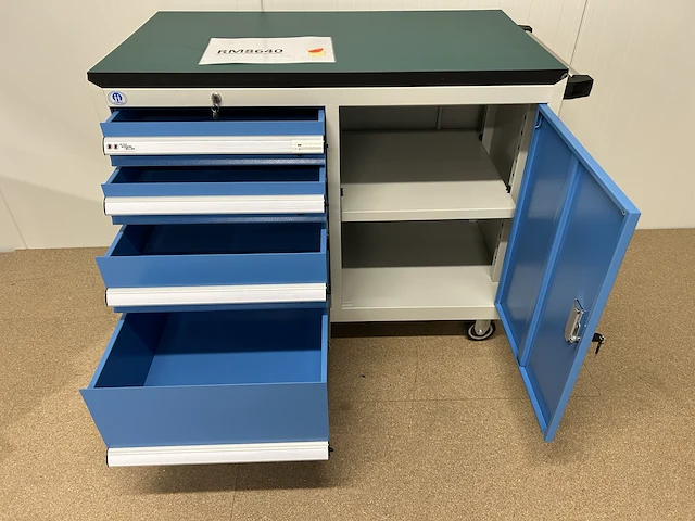 Materiaalkar met 4lades en deur 102x58x86cm - afbeelding 5 van  7