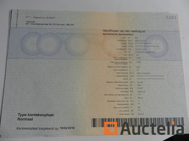 Matis:8521 - vrachtwagen met laadklep daf ae 55 lf5-12 - afbeelding 44 van  52