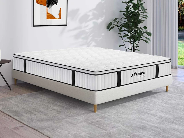 Matras 180 x 200 cm brandveilig, pocketveren en geïntegreerde topmatras 28cm dik - afbeelding 1 van  8