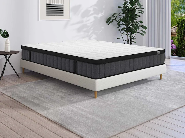 Matras 180 x 200 cm, hybride pocketveren, 7 zones en traagschuimgel 25 cm dik - afbeelding 1 van  9
