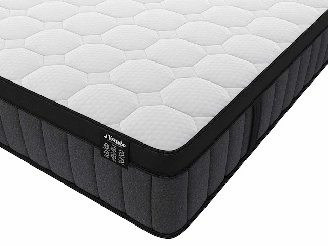 Matras 180 x 200 cm, hybride pocketveren, 7 zones en traagschuimgel 25 cm dik - afbeelding 5 van  9