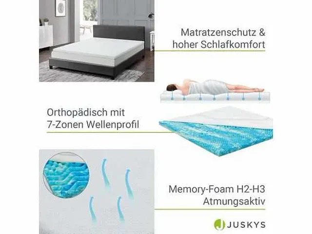 Matrasbeschermer orthopedisch 7 zones, ademend 140x200 - afbeelding 3 van  4