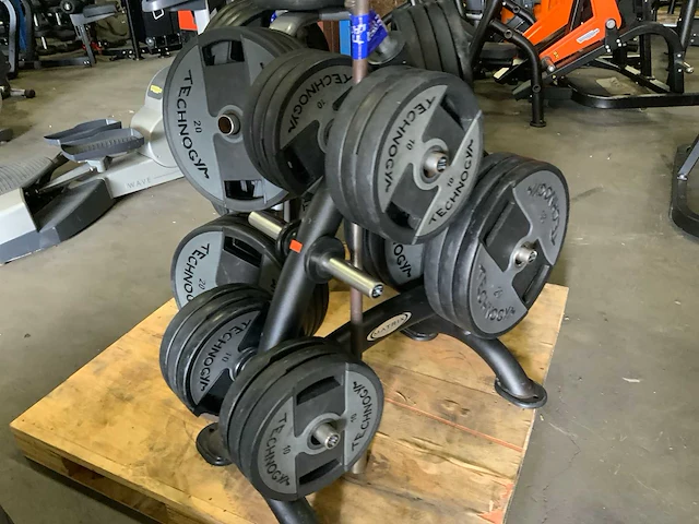 Matrix schijvenrek met 187,5kg technogym schijven - afbeelding 1 van  5