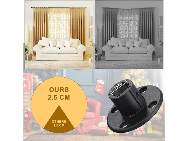 Matzwarte gordijnroedes 74-269cm - afbeelding 5 van  5