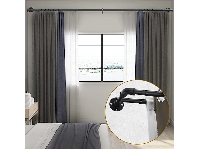 Matzwarte gordijnroedes 74-269cm - afbeelding 3 van  5