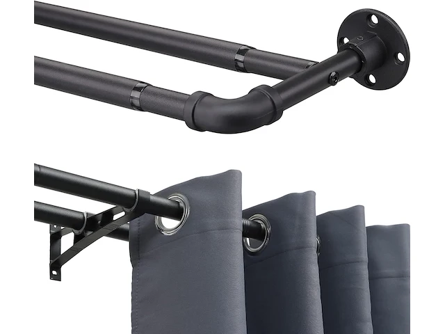 Matzwarte gordijnroedes 74-269cm - afbeelding 1 van  5