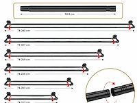 Matzwarte gordijnroedes 74-269cm - afbeelding 2 van  5