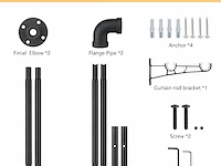 Matzwarte gordijnroedes 74-269cm - afbeelding 4 van  5