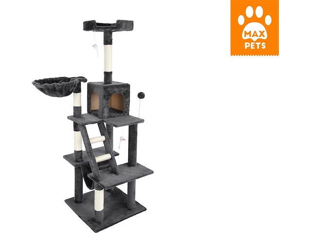 Max pets – katten krabpaal - xl - 69x51x155 - donkergrijs - afbeelding 1 van  3