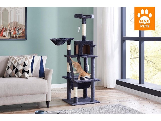Max pets – katten krabpaal - xl - 69x51x155 - donkergrijs - afbeelding 2 van  3