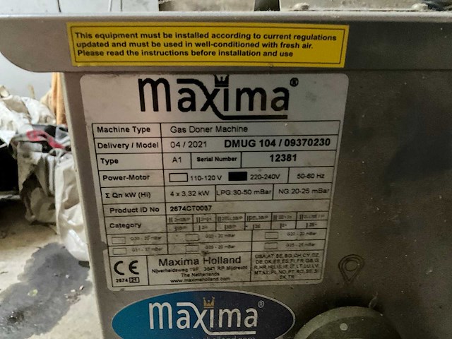 Maxima holland dmug 104 dönerapparaat - ongebruikt - afbeelding 6 van  7