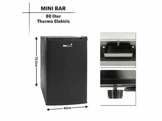 Maxxhome mini koelkast - barkoelkast - thermo-elektrisch - 70 liter - zwart - afbeelding 4 van  6