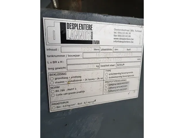 Mazouttank desplentere lannoy - afbeelding 2 van  3