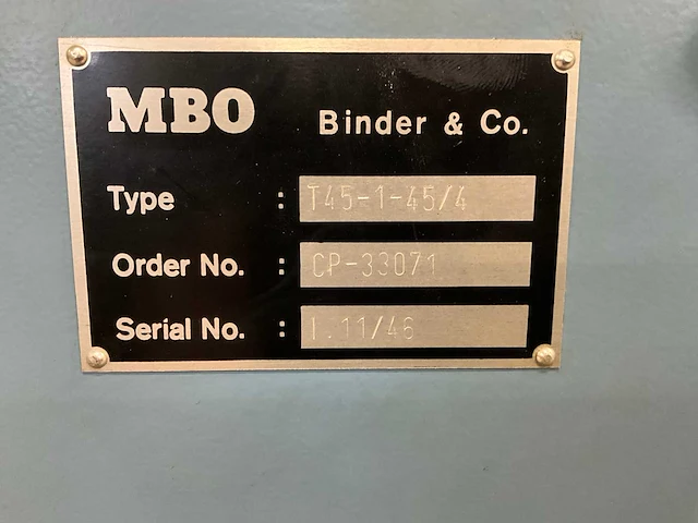 Mbo t45-1-45/4 vouwmachine - afbeelding 3 van  12