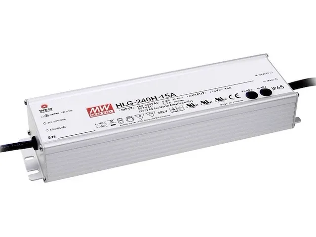 Mean well hlg-240h-24b led-driver, led-transformator constante spanning, constante stroomsterkte 240 w 10 a 12 - 24 v/d - afbeelding 1 van  1