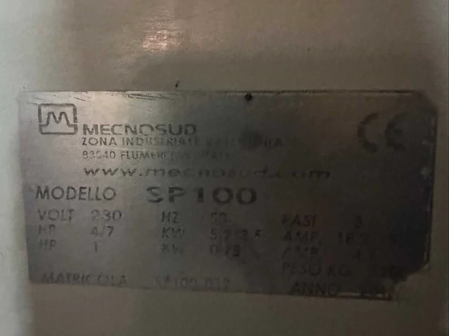 Mecnosud sp100 spiraalkneder - afbeelding 5 van  6