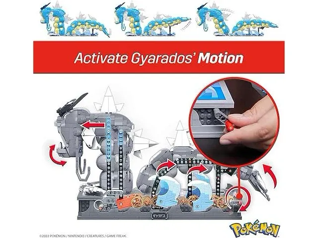 Mega construx pokemon collectors - gyarados - constructiespeelgoed - vanaf 10 jaar - hgc24 - afbeelding 4 van  6