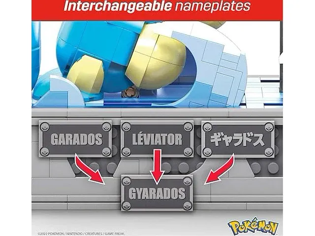 Mega construx pokemon collectors - gyarados - constructiespeelgoed - vanaf 10 jaar - hgc24 - afbeelding 5 van  6