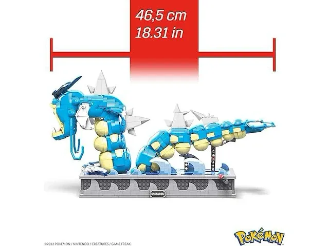 Mega construx pokemon collectors - gyarados - constructiespeelgoed - vanaf 10 jaar - hgc24 - afbeelding 6 van  6