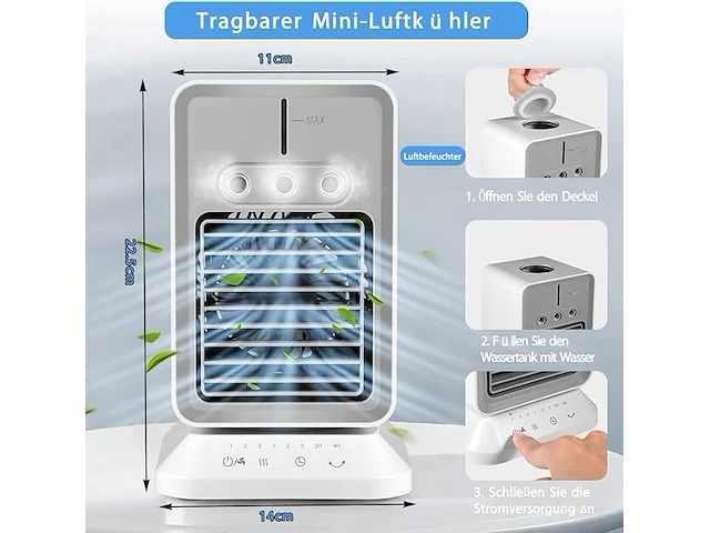 Mekidulu 4-in-1 mobiele aircooler - afbeelding 2 van  2