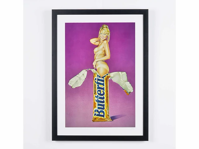 Mel ramos (after) - "butterfinger" - 70x50 cm - gelimiteerde oplage 20 stuks - certificaat - afbeelding 1 van  5