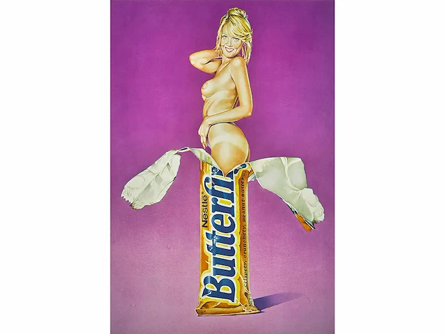 Mel ramos (after) - "butterfinger" - 70x50 cm - gelimiteerde oplage 20 stuks - certificaat - afbeelding 2 van  5