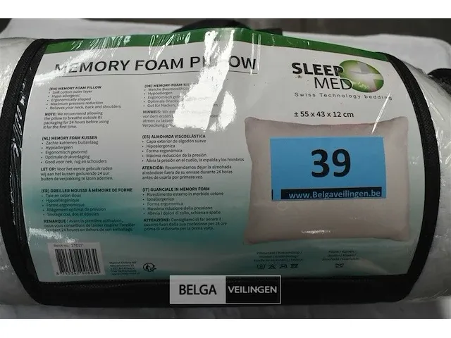 Memory foam kussen 55 x 43 x12 - afbeelding 3 van  4