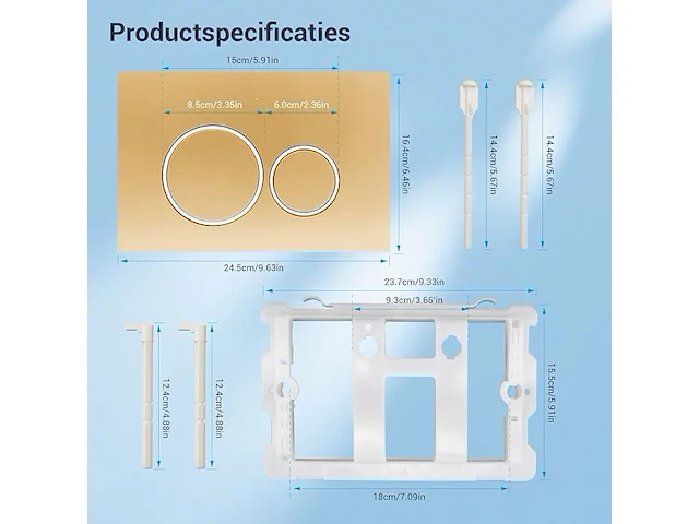 Mendorio wc-bedieningsplaat - afbeelding 2 van  4