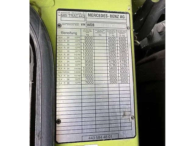 Mercedes-benz mb trac 1600 - 1992 - afbeelding 18 van  45