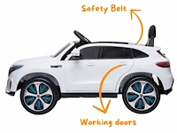 Mercedes eqc400 elektrische kinderauto 12v - 1 tot 5 jaar - rubberen banden - wit (nieuw) - afbeelding 3 van  5