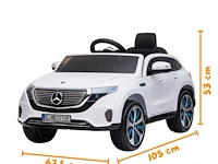 Mercedes eqc400 elektrische kinderauto 12v - 1 tot 5 jaar - rubberen banden - wit (nieuw) - afbeelding 4 van  5