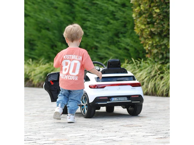 Mercedes eqc400 elektrische kinderauto 12v - 1 tot 5 jaar - rubberen banden - wit (nieuw) - afbeelding 5 van  5