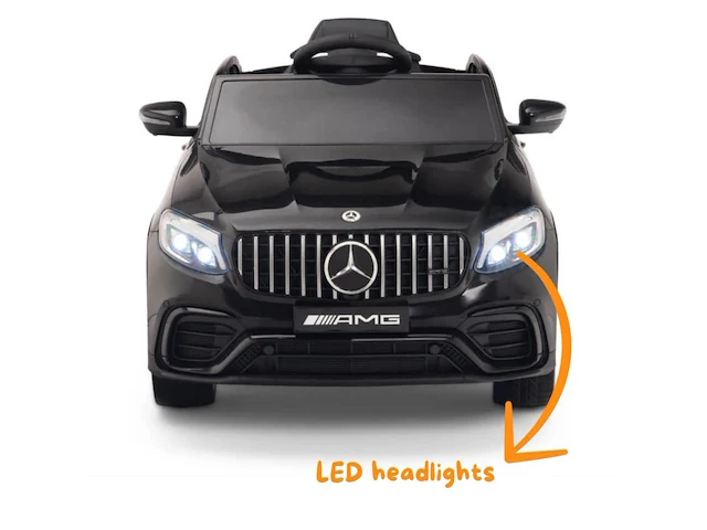 Mercedes glc63s amg elektrische kinderauto 12v - 1 tot 5 jaar - rubberen banden - zwart (nieuw) - afbeelding 2 van  4