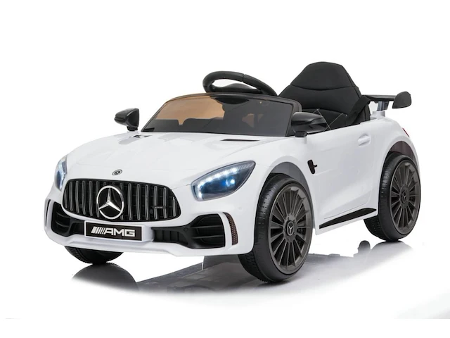 Mercedes gt-r amg elektrische kinderauto 12v - 1 tot 4 jaar - wit - afbeelding 1 van  2