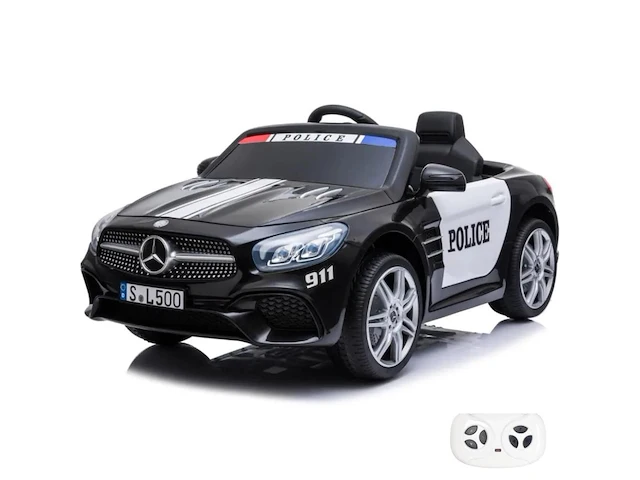 Mercedes sl500 elektrische politie kinderauto 12v - 1 tot 5 jaar - zwart (nieuw) - afbeelding 1 van  6
