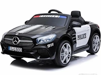 Mercedes sl500 elektrische politie kinderauto 12v - 1 tot 5 jaar - zwart (nieuw)