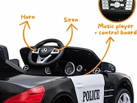 Mercedes sl500 elektrische politie kinderauto 12v - 1 tot 5 jaar - zwart (nieuw) - afbeelding 3 van  6