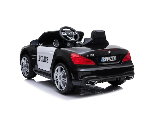 Mercedes sl500 elektrische politie kinderauto 12v - 1 tot 5 jaar - zwart (nieuw) - afbeelding 2 van  6