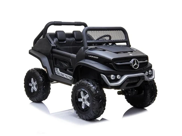 Mercedes unimog elektrische kinderauto 12v 4x4 - zwart - afbeelding 3 van  7